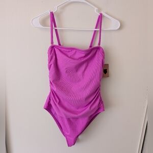Shade & Shore Womens Medium One Piece Swimsuit Pink NWT Vacation Beach Pool